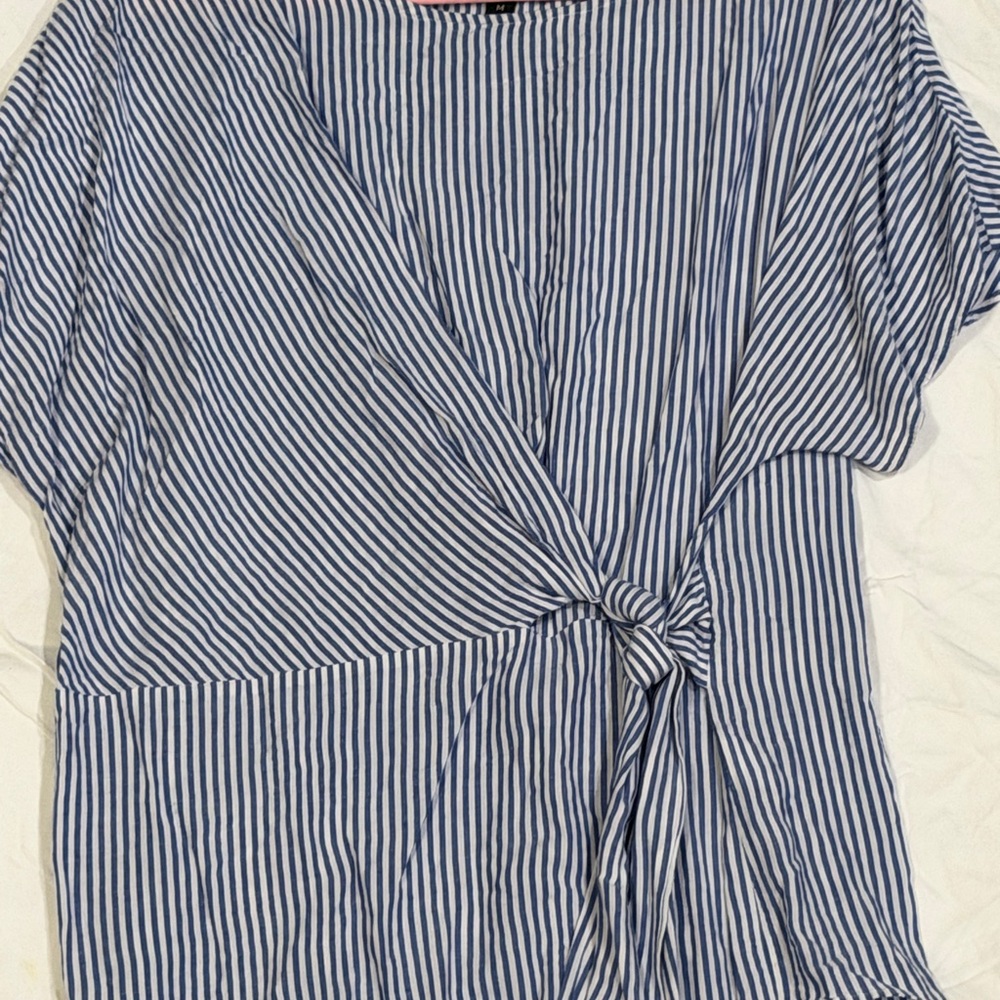 Banana Republic Blue and White Striped Blouse